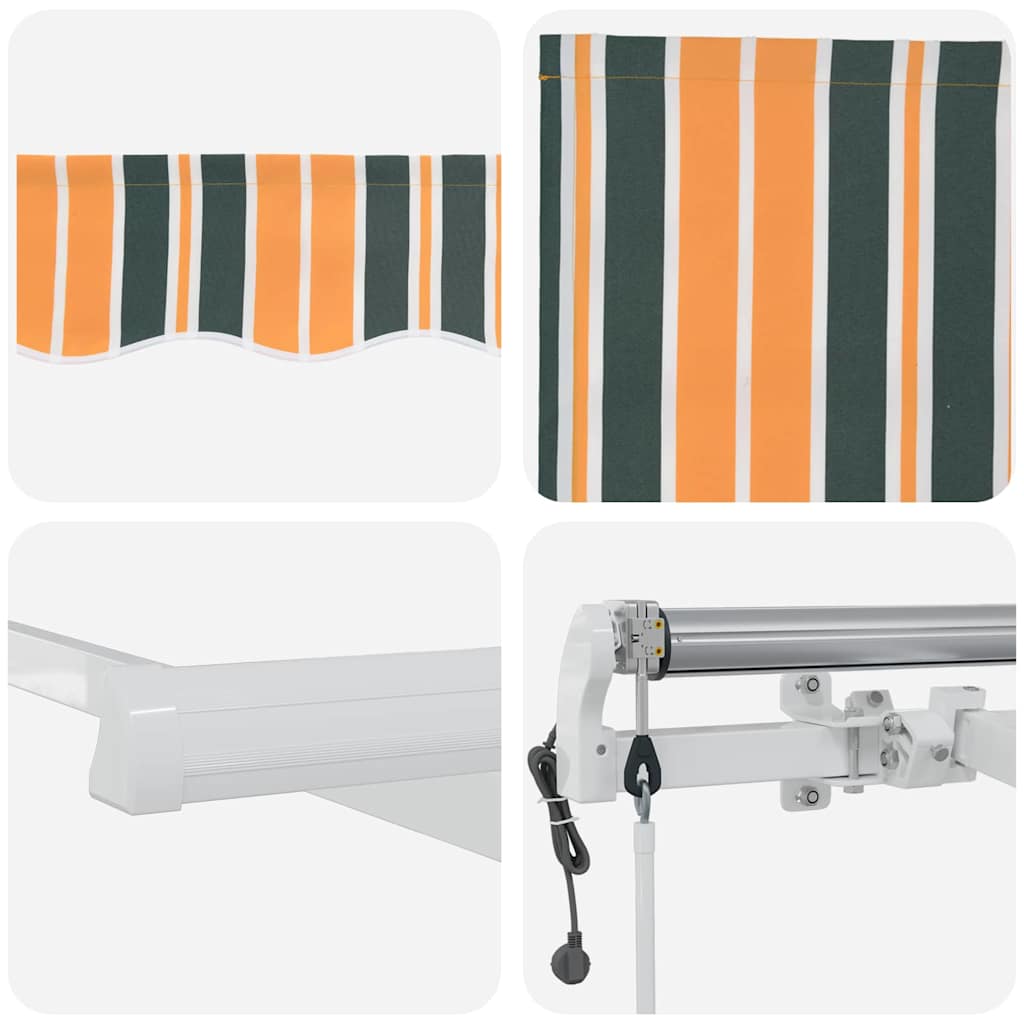 Povlačivi tende Zelena i žuta 350 x 250 cm Tkanina i Aluminij