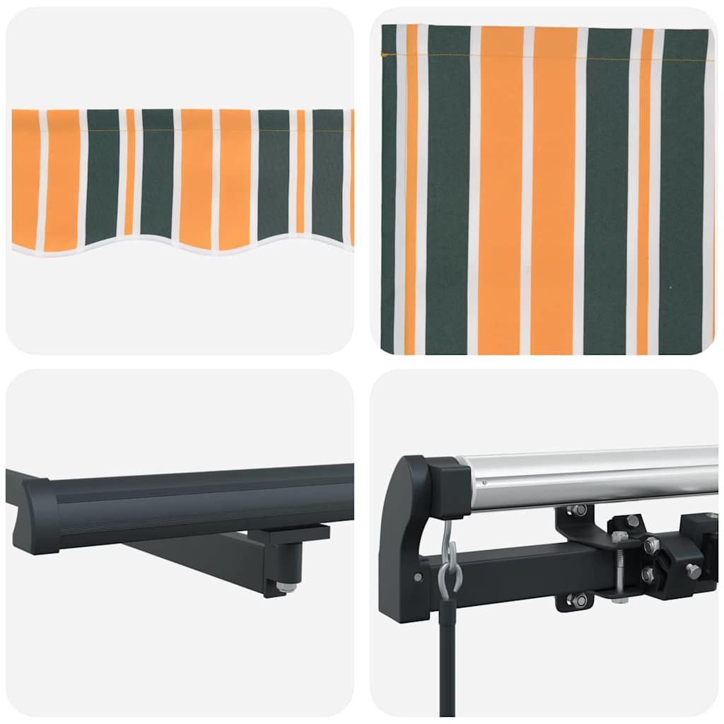 Povlačivi tende Zelena i žuta 350 x 250 cm Poliester i aluminij