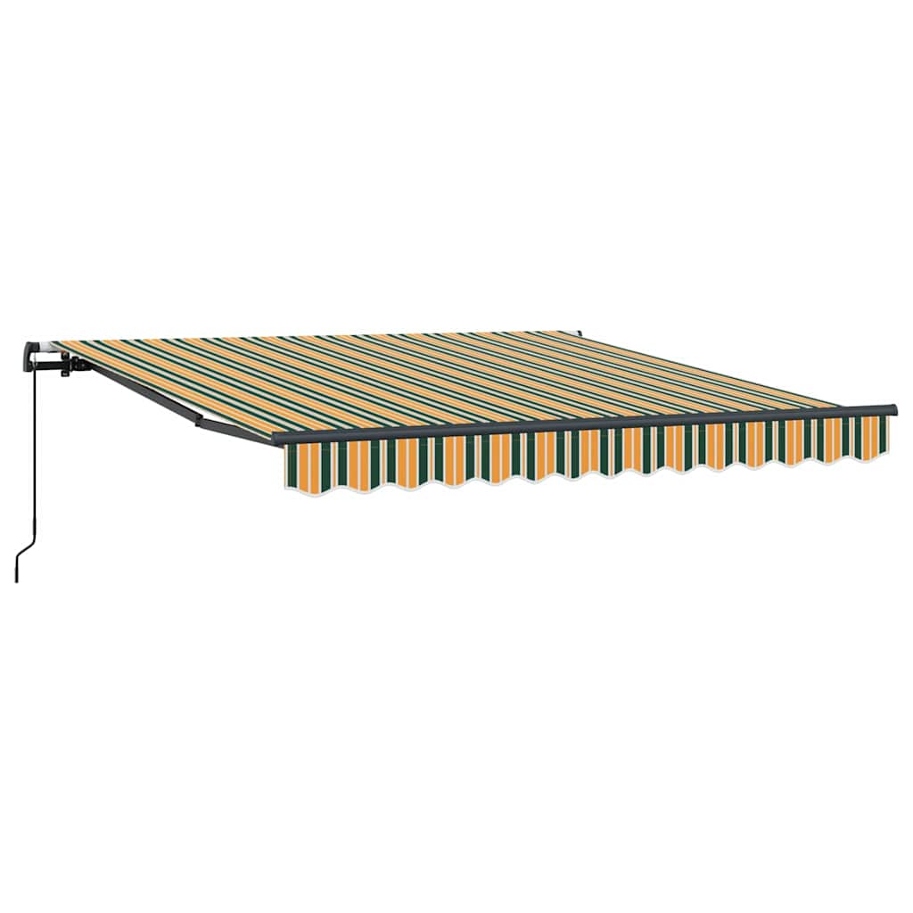 Povlačivi tende Zelena i žuta 350 x 250 cm Poliester i aluminij