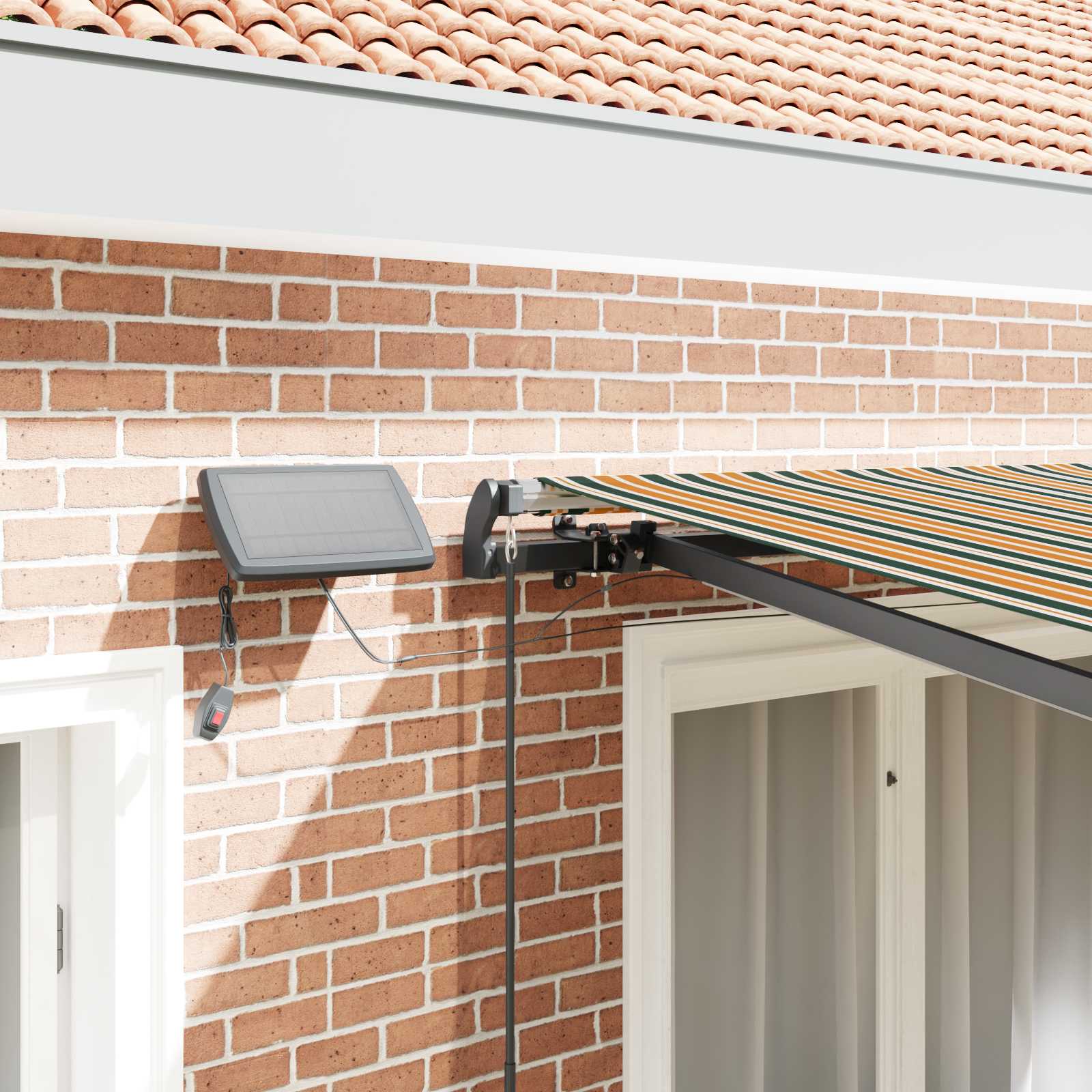 Povlačivi tende Zelena i žuta 350 x 250 cm Tkanina i Aluminij