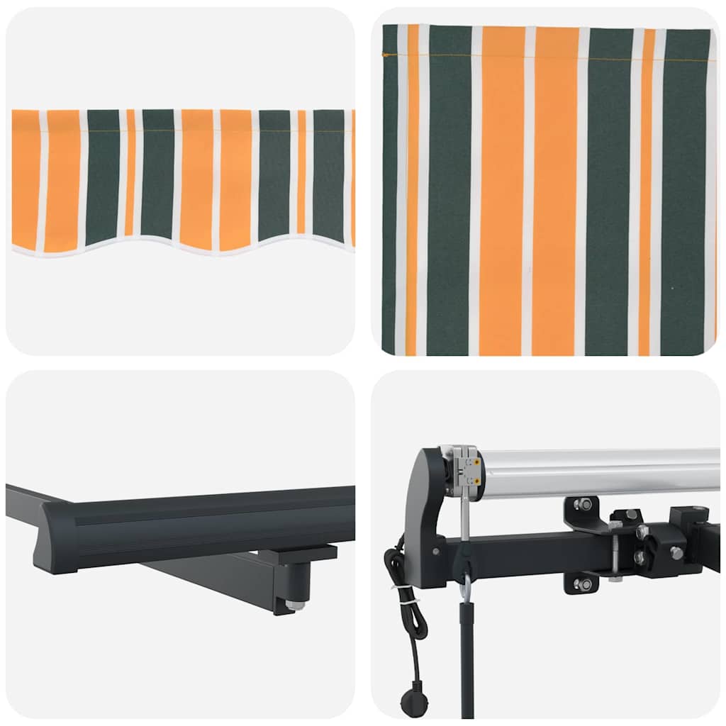 Povlačivi tende Zelena i žuta 350 x 250 cm Tkanina i Aluminij