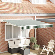 Povlačivi tende Zelena i bijela 350 x 250 cm Tkanina i Aluminij