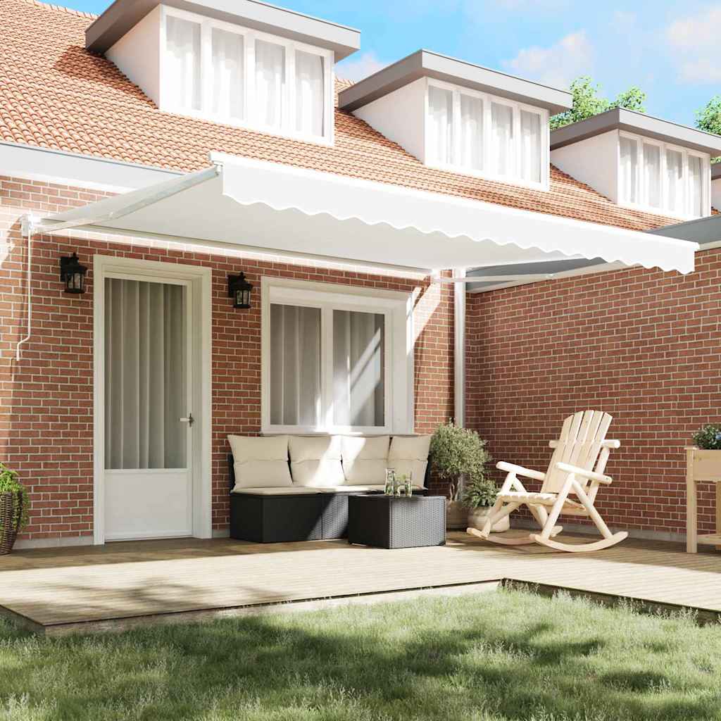 Povlačivi tende Bijela 400 × 300 cm 100% Poliester i Aluminij