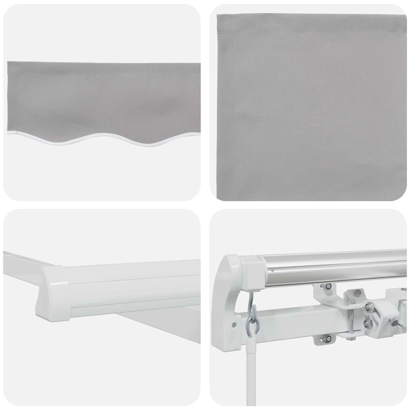 Povlačivi tende Svjetlosiva 400 × 300 cm Poliester i aluminij