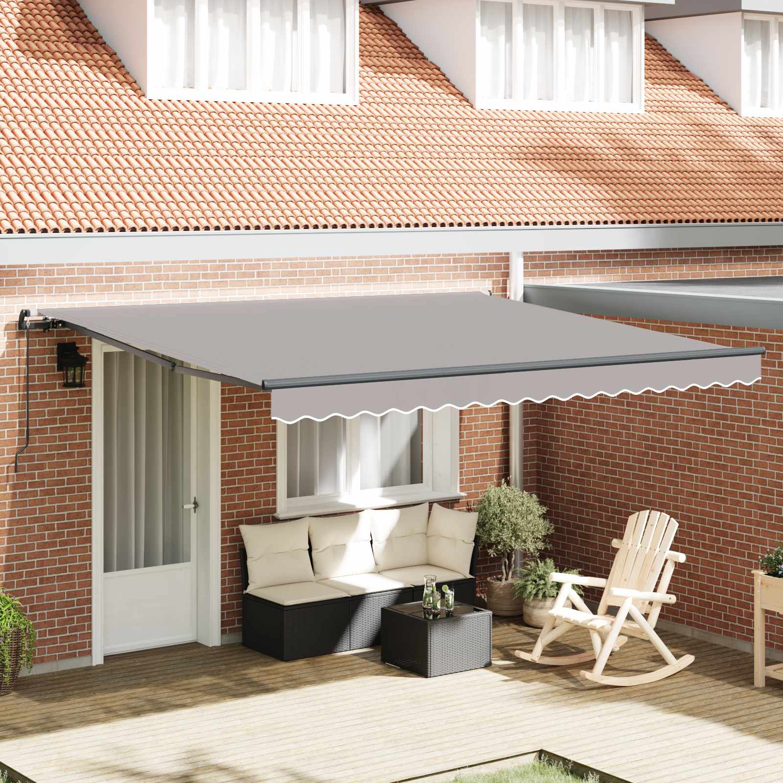 Povlačivi tende Svjetlosiva 400 × 300 cm Poliester i aluminij