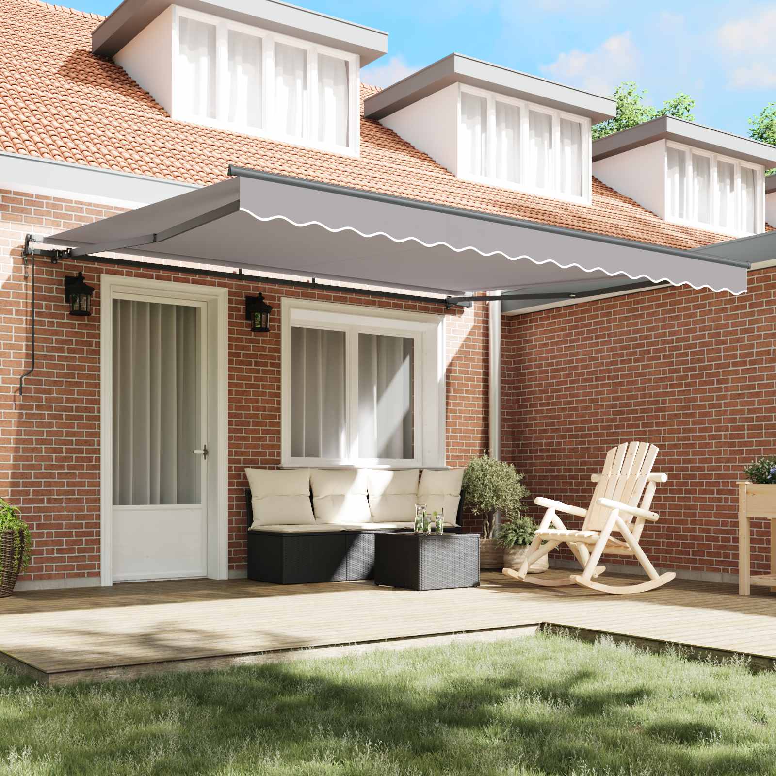 Povlačivi tende Svjetlosiva 400 × 300 cm Tkanina i Aluminij