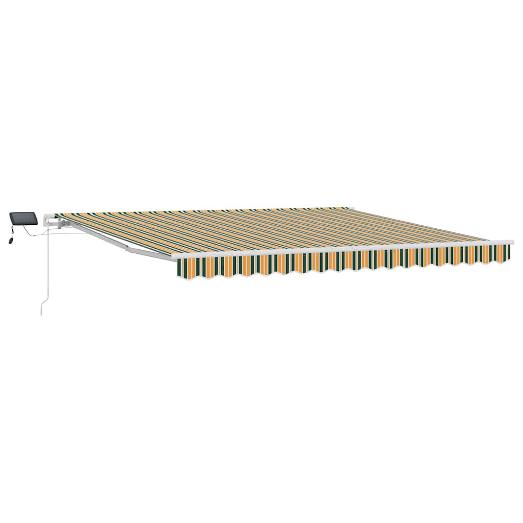 Skrovita tenda Zelena i žuta 400 × 300 cm Tkanina i čelik