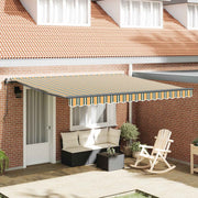 Skrovita tenda Zelena i žuta 400 × 300 cm Tkanina i Aluminij