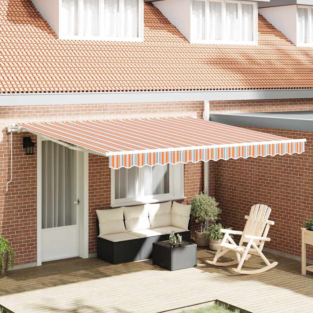 Povlačivi tende Šareni 400 × 350 cm Tkanina i Aluminij
