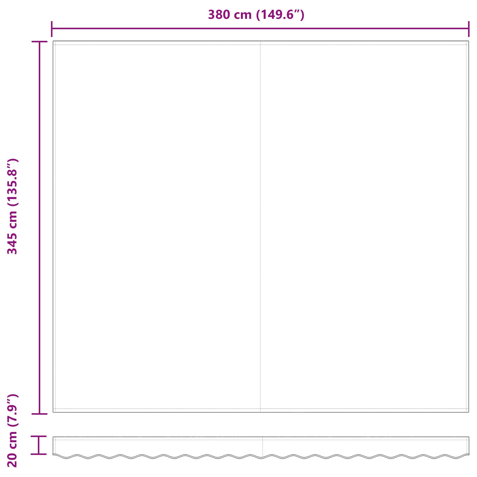 Povlačivi tende Šareni 400 × 350 cm Tkanina i Aluminij