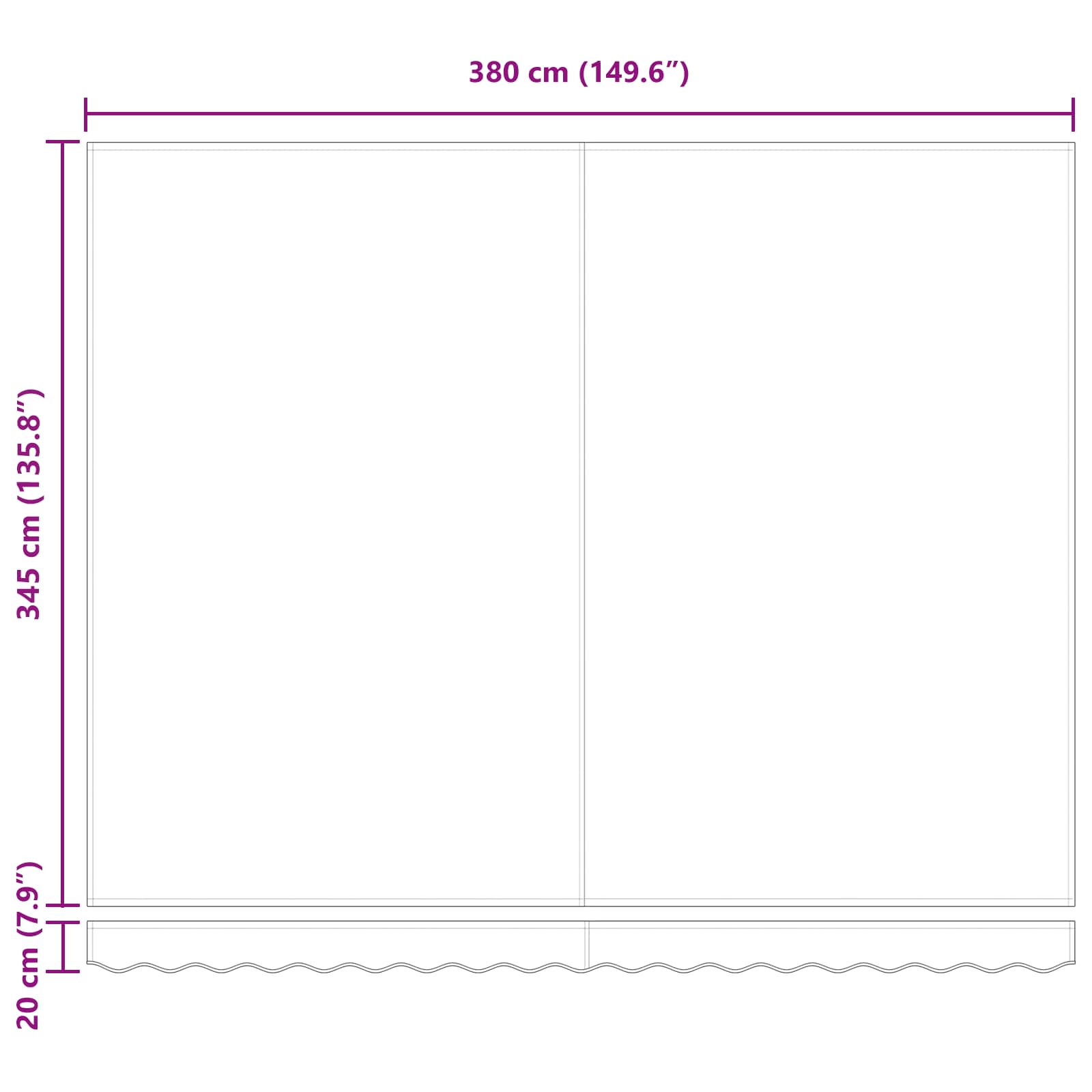 Povlačivi tende Šareni 400 × 350 cm Poliester i aluminij