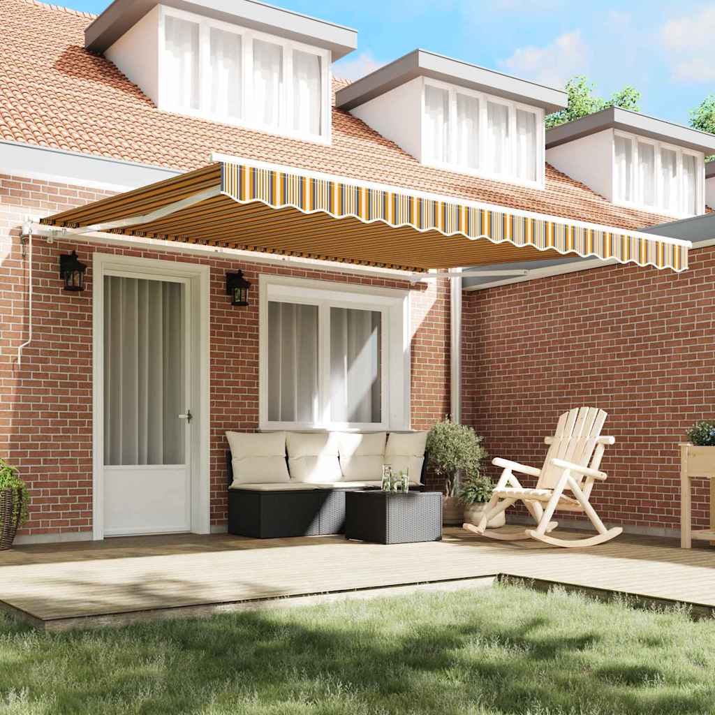 Povlačivi tende Šareni 400 × 350 cm Tkanina i Aluminij