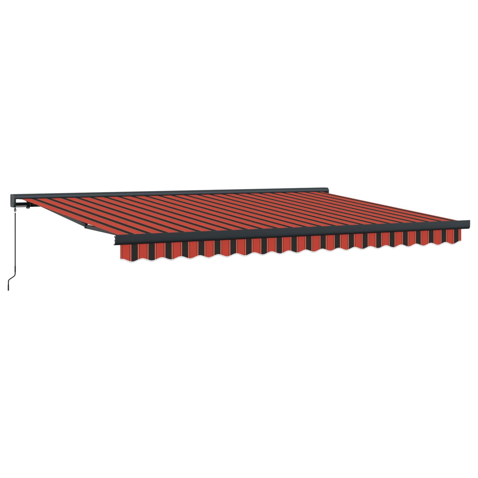Povlačivi tende Crvena i Crna 450 × 300 cm Platno i Aluminij