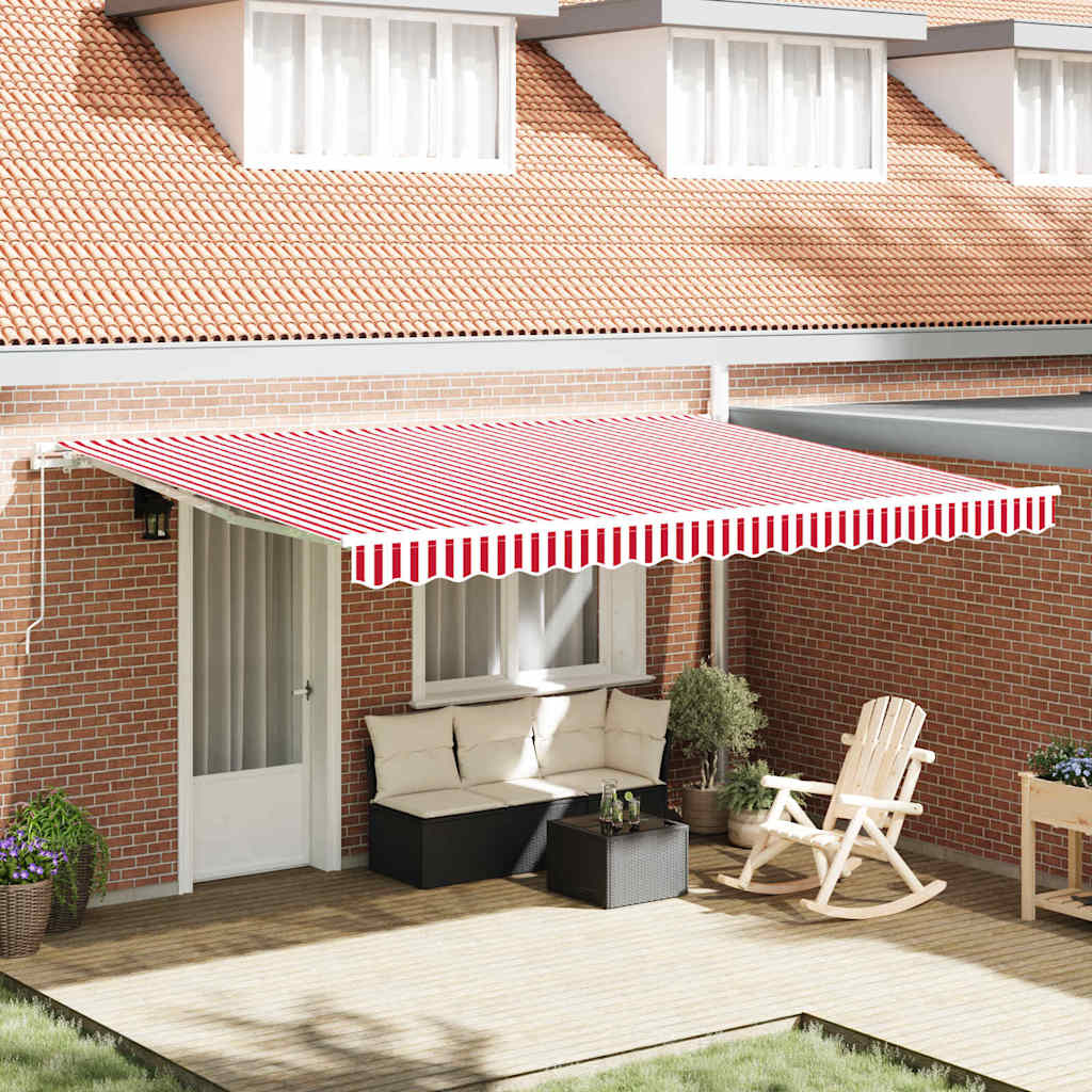 Povlačivi tende Crvena 450 × 300 cm Poliester i aluminij