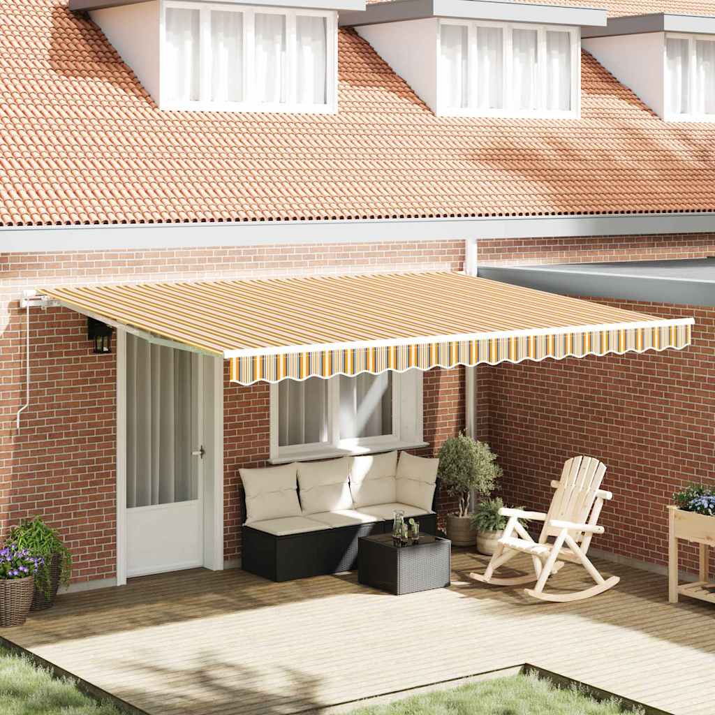 Povlačivi tende Šareni 450 × 300 cm Poliester i aluminij