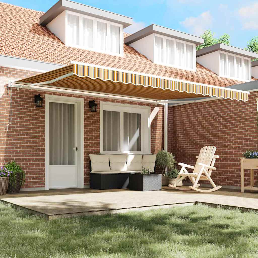Povlačivi tende Šareni 450 × 300 cm Tkanina i Aluminij