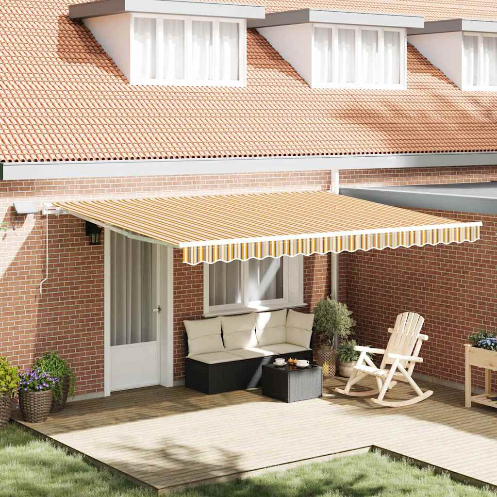 Povlačivi tende Šareni 450 × 350 cm Tkanina i Aluminij