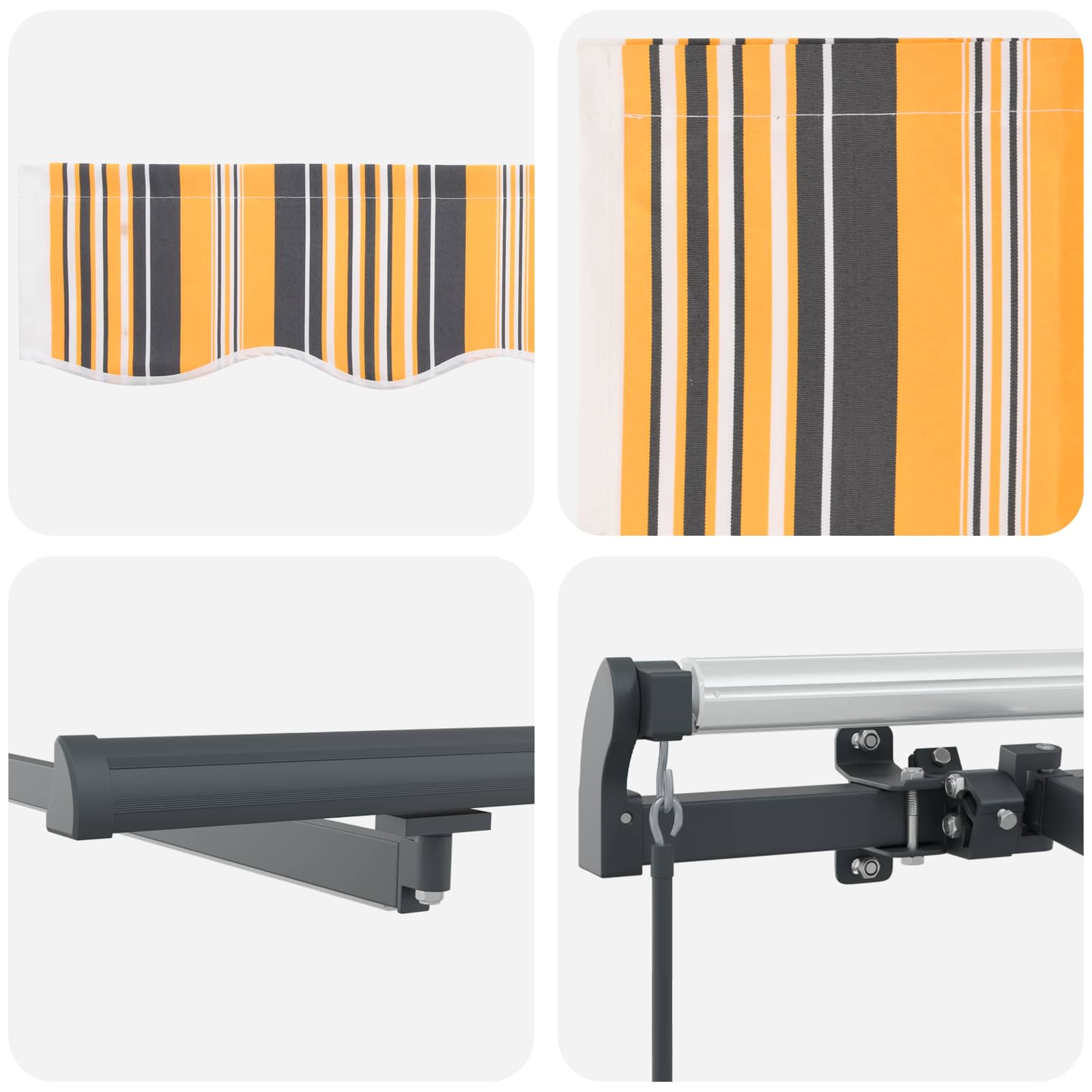 Povlačivi tende Šareni 450 × 350 cm Tkanina i Aluminij
