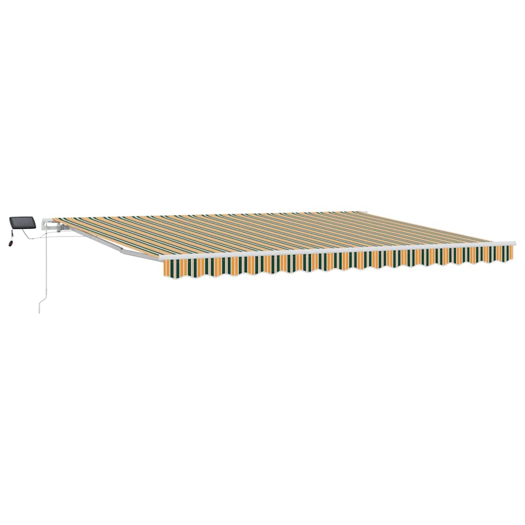 Skrovita tenda Zelena i žuta 450 × 350 cm Tkanina i čelik