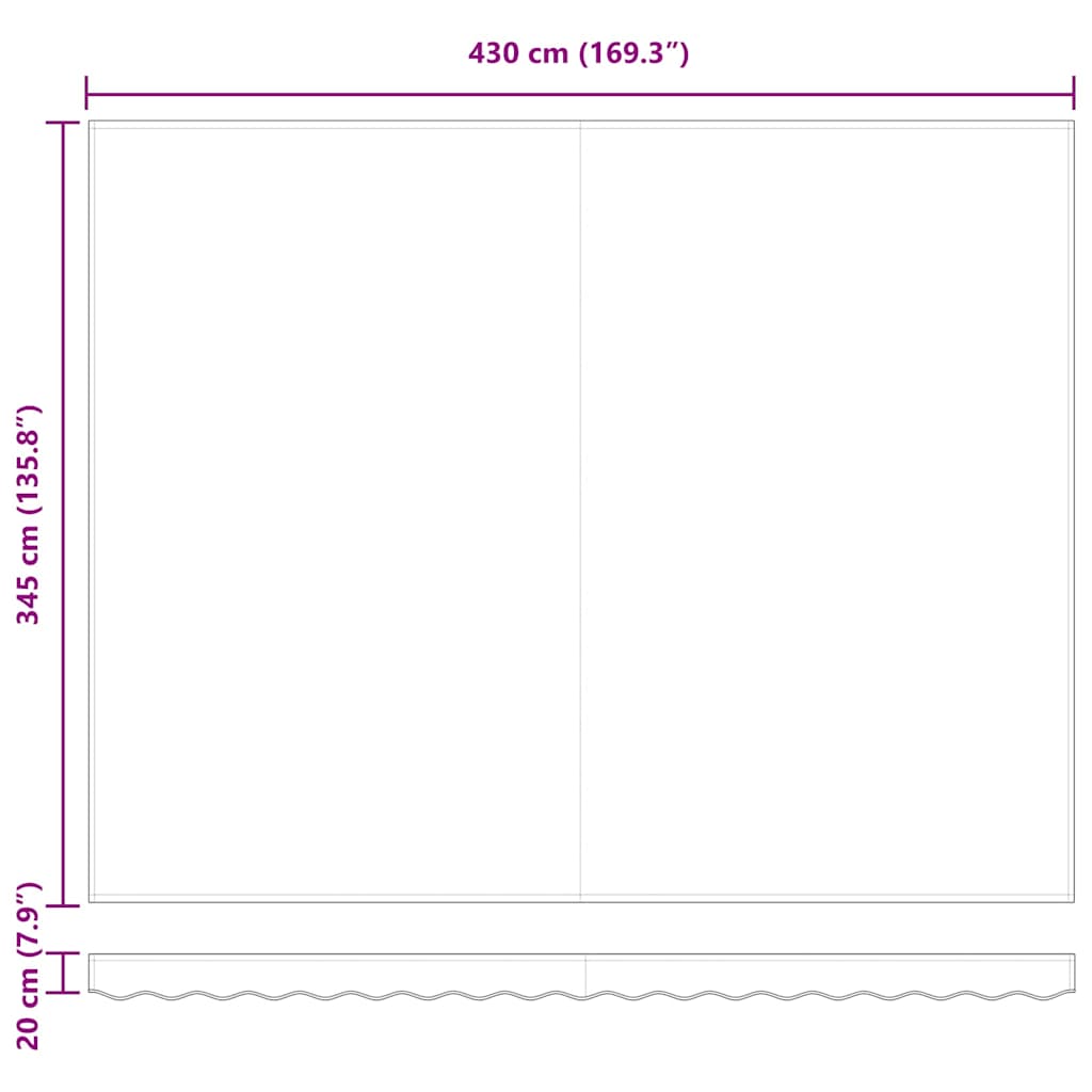 Skrovita tenda Zelena i bijela 450 × 350 cm Tkanina i čelik