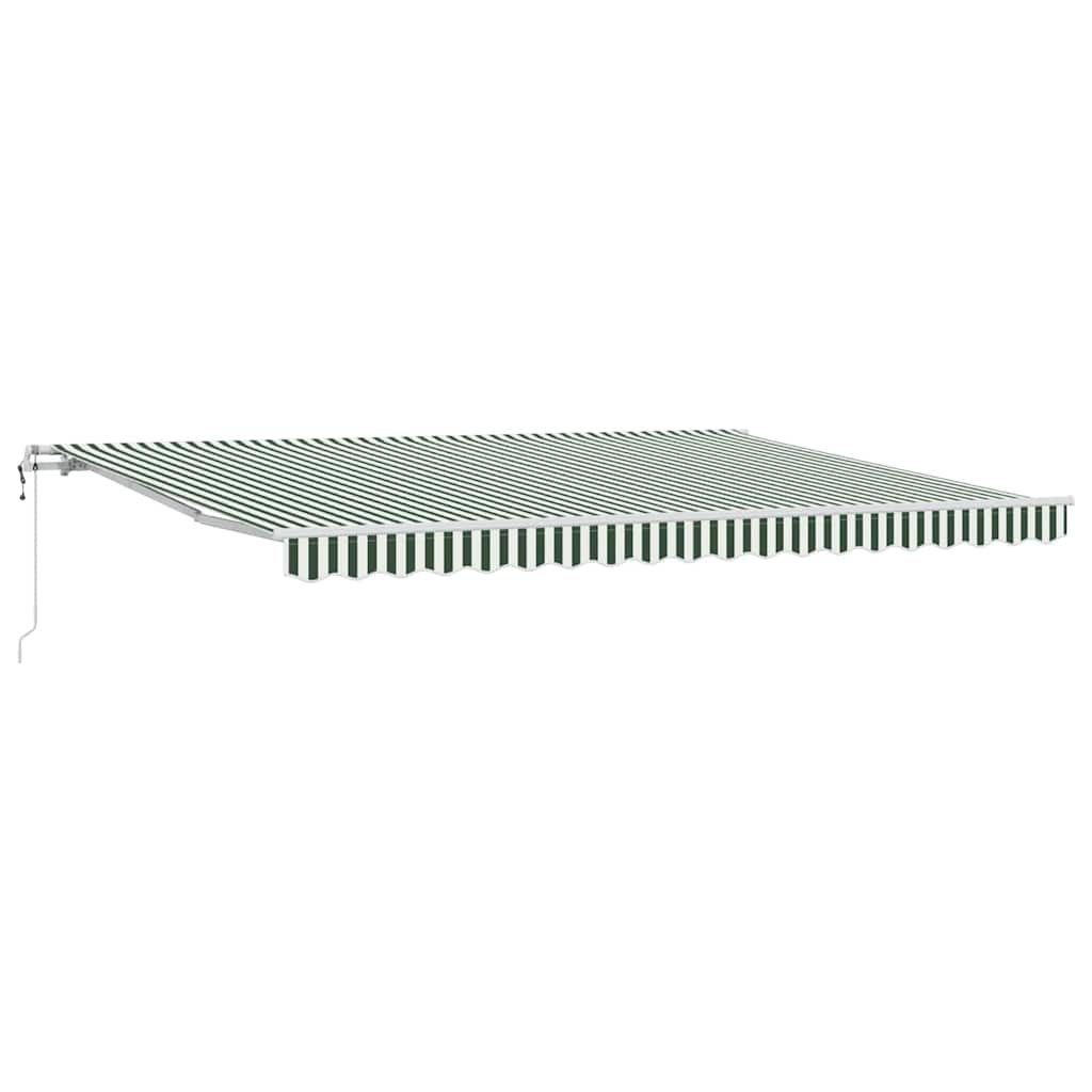Povlačivi tende Zelena i bijela 450 × 350 cm Tkanina i Aluminij