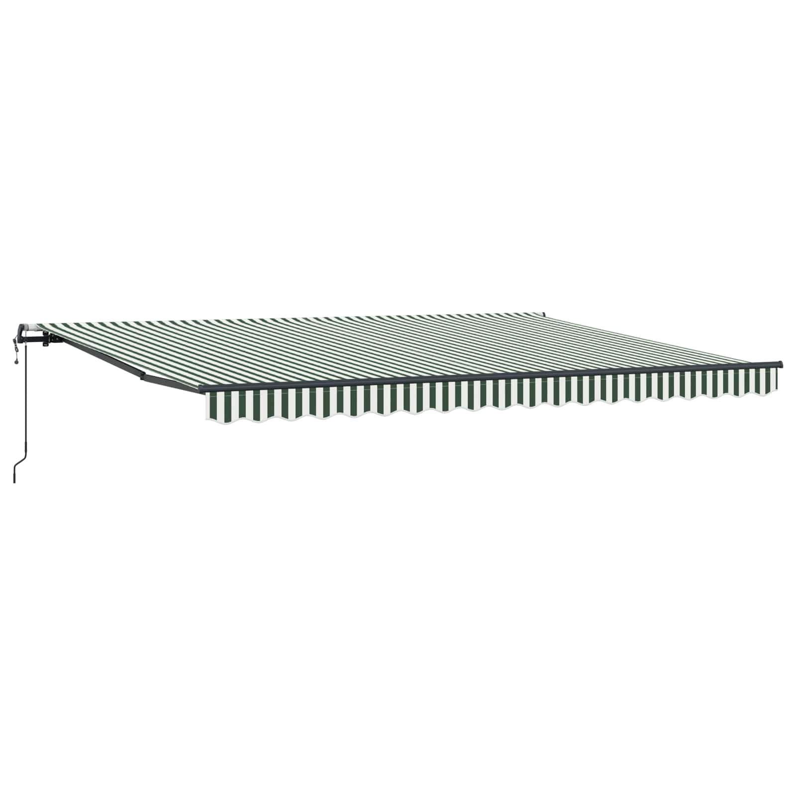 Povlačivi tende Zelena i bijela 450 × 350 cm Tkanina i Aluminij