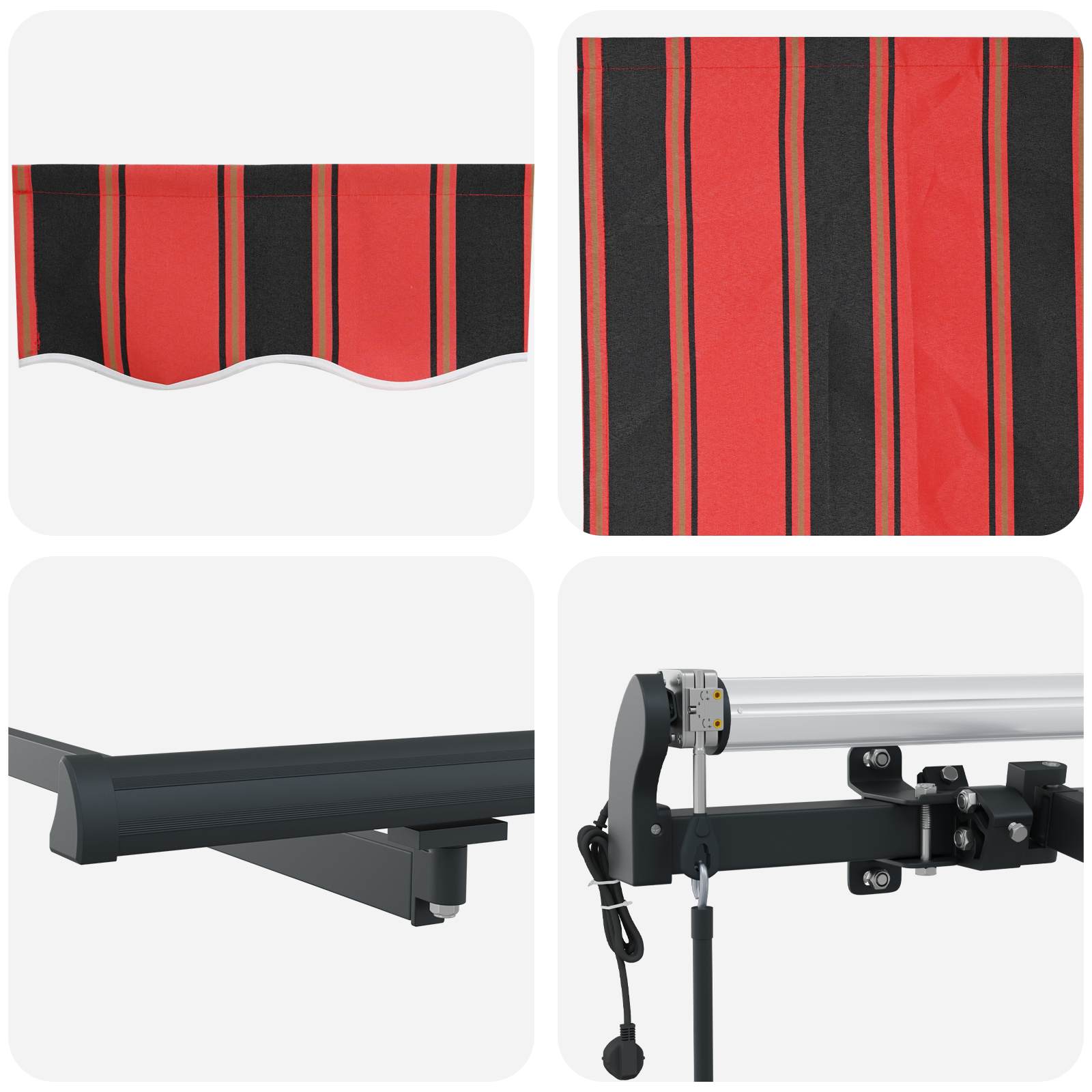 Skrovita tenda narančasta i smeđa 500 × 300 cm
