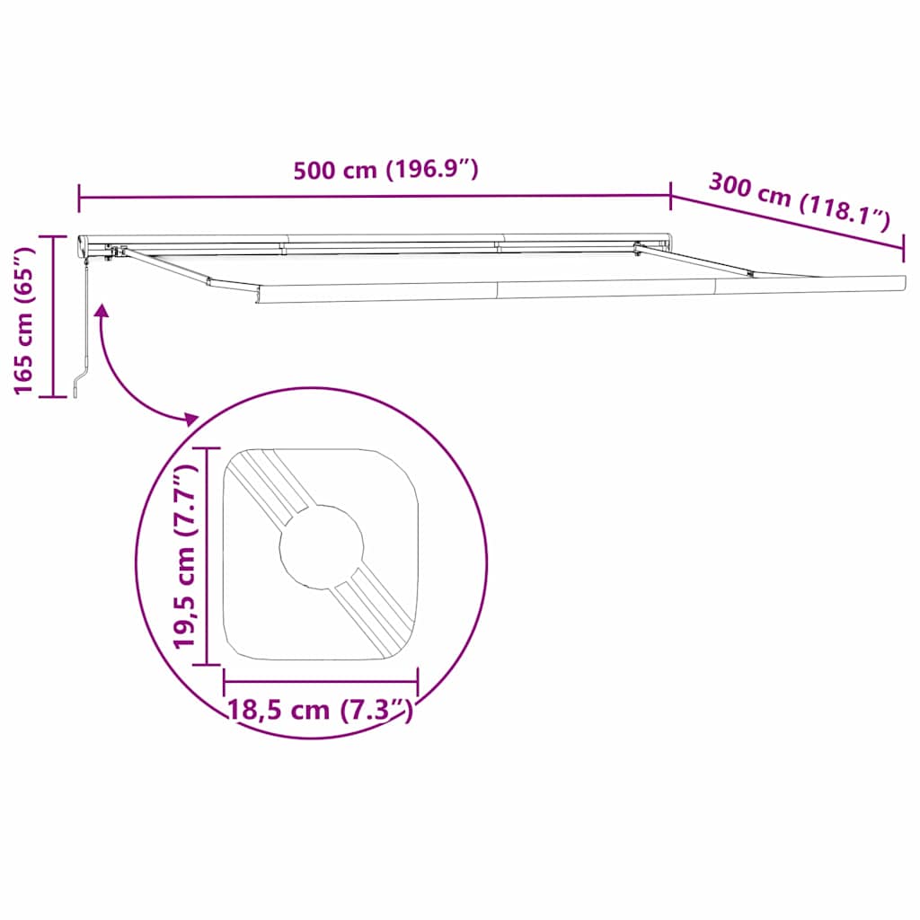 Povlačivi tende Žuta i narančasta 500 × 300 cm