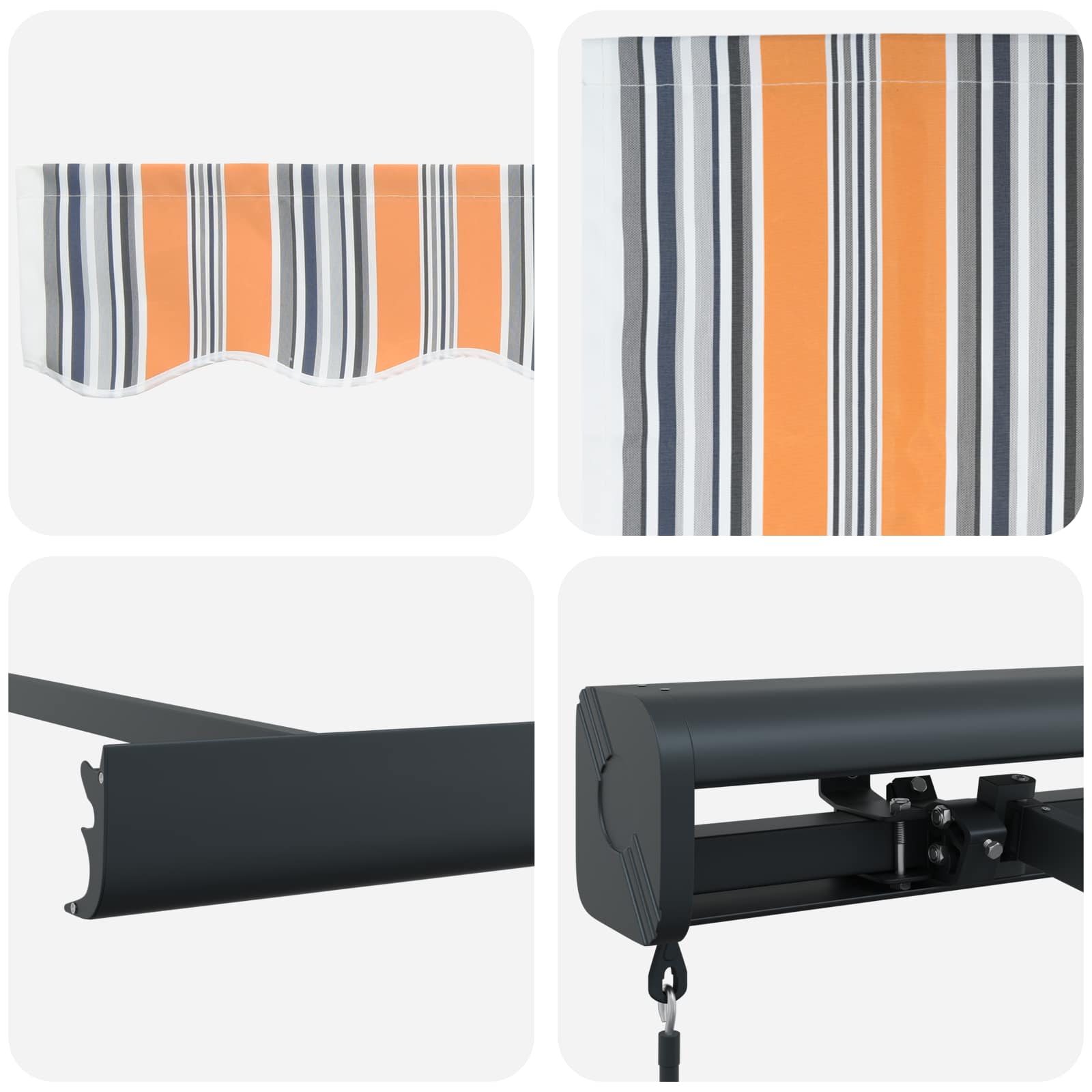 Povlačivi tende Šareni 500 × 300 cm Platno i Aluminij