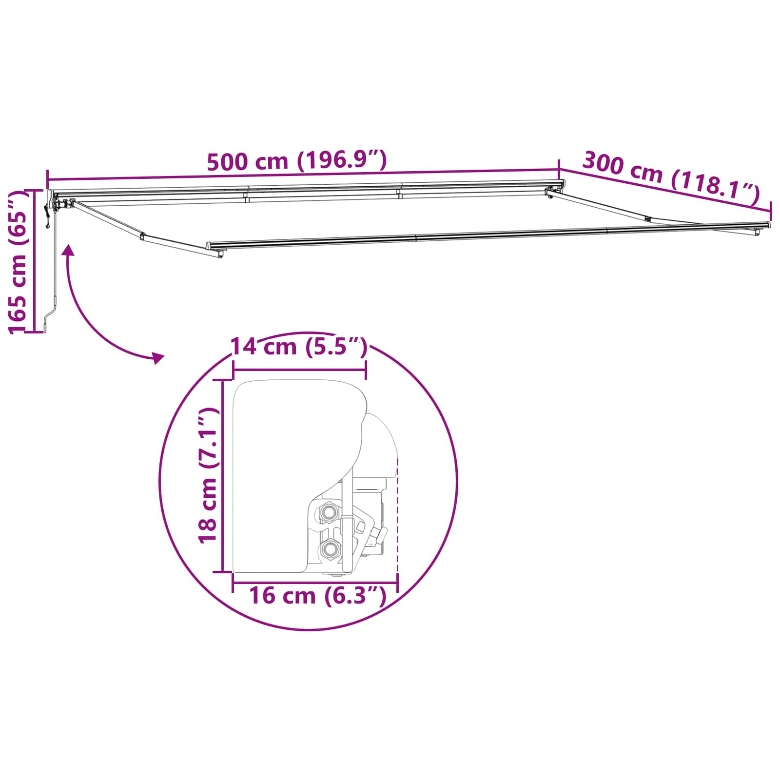 Okvir tende Plava i Narančasta 500 × 300 cm