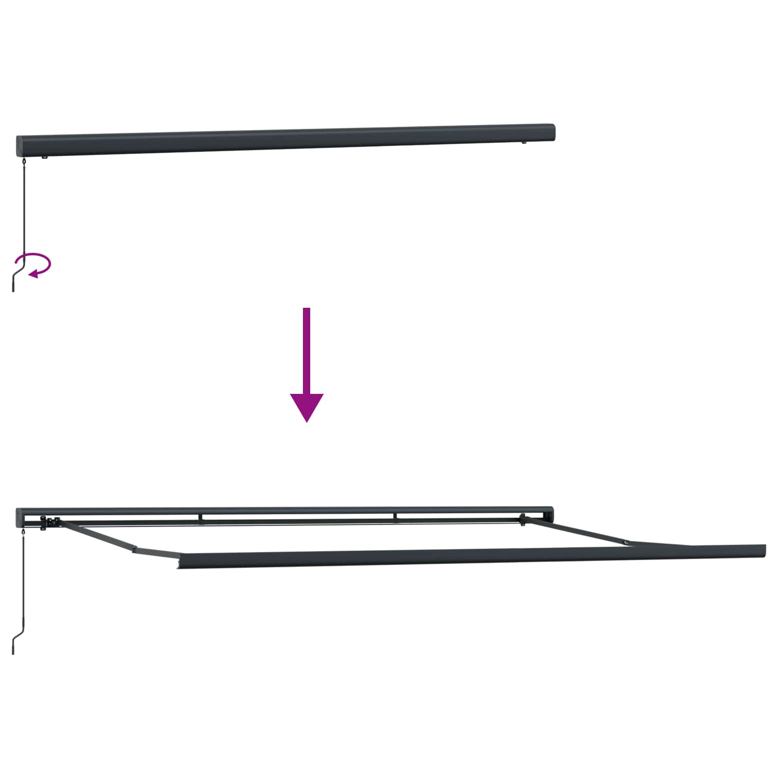 Povlačivi tende Šareni 500 × 300 cm Platno i Aluminij