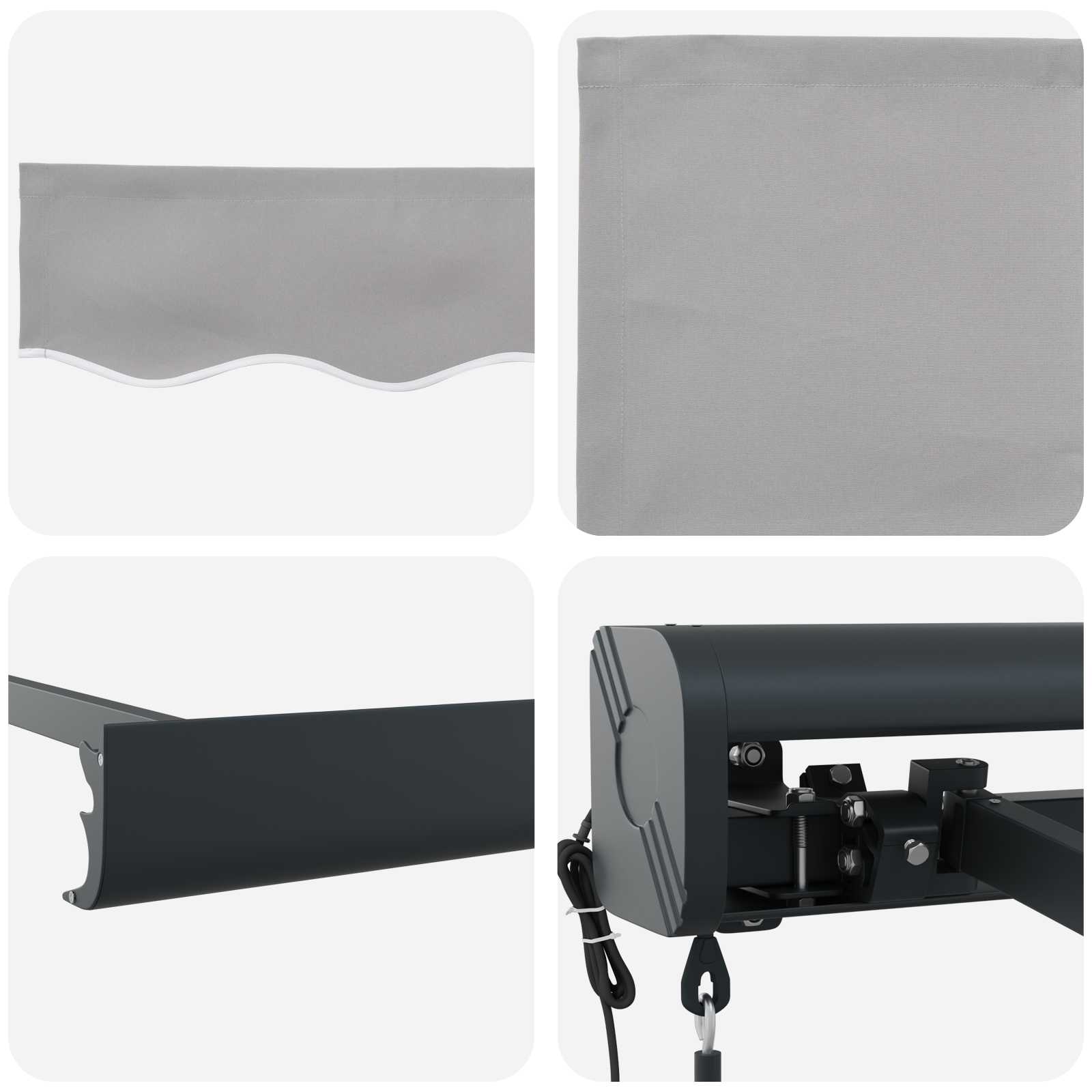 Povlačivi tende Svjetlosiva 500 x 300 x 165 cm Tkanina i Metal