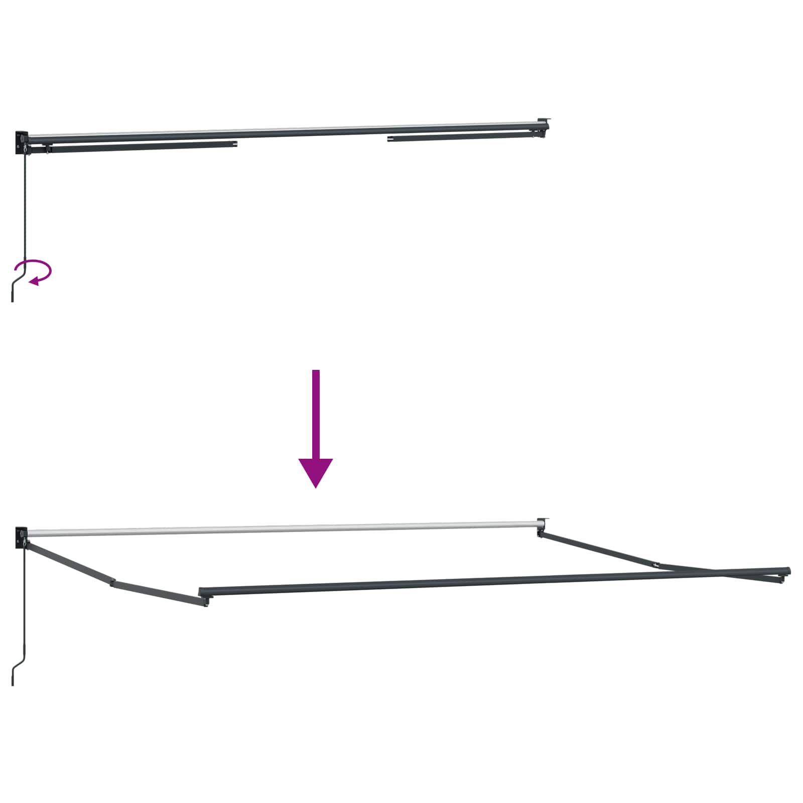 Povlačivi tende Šareni 500 × 300 cm 100% Poliester i Aluminij