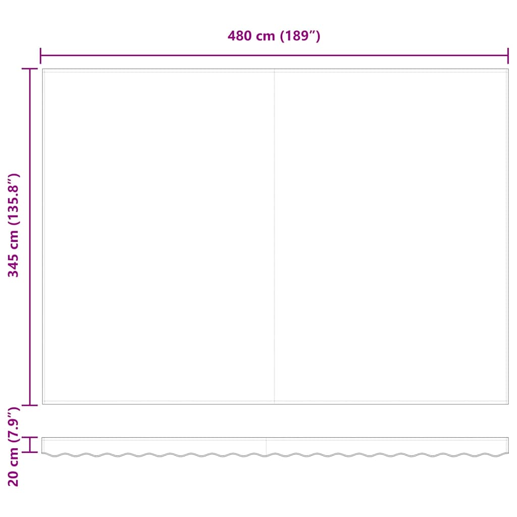 Skrovita tenda Žuta i narančasta 500 × 350 cm