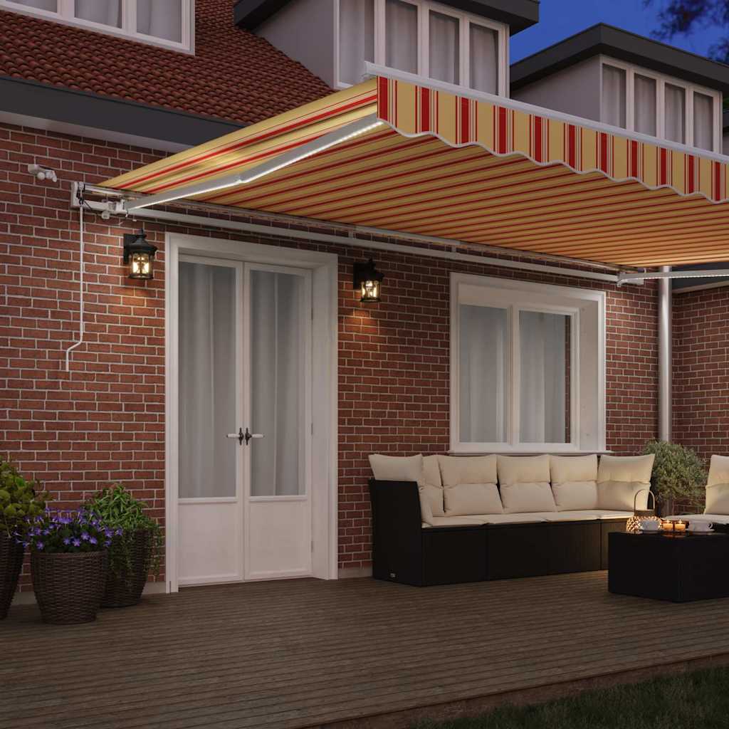 Skrovita tenda Žuta i narančasta 500 × 350 cm Poliester i metal