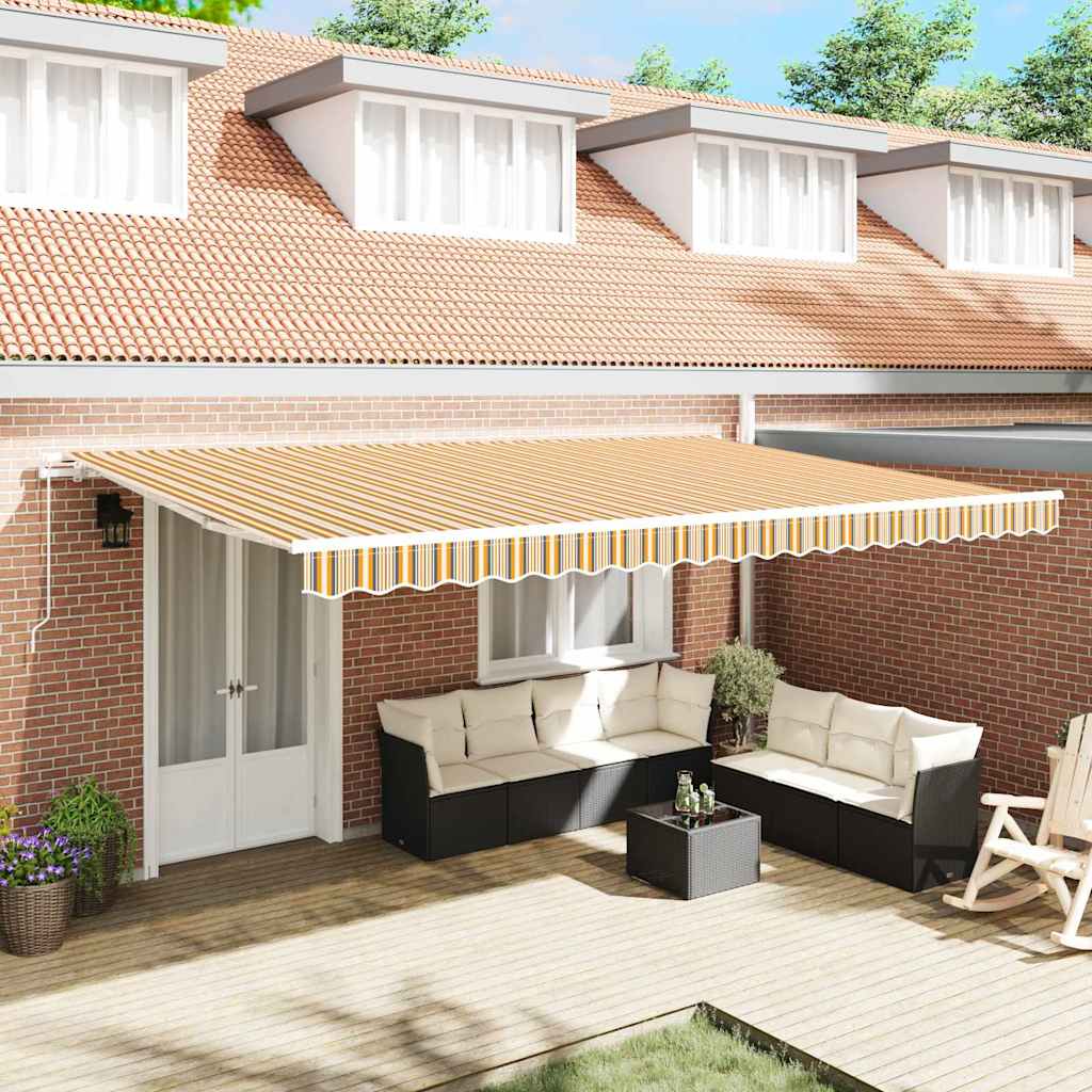Povlačivi tende Šareni 500 × 350 cm Poliester i aluminij