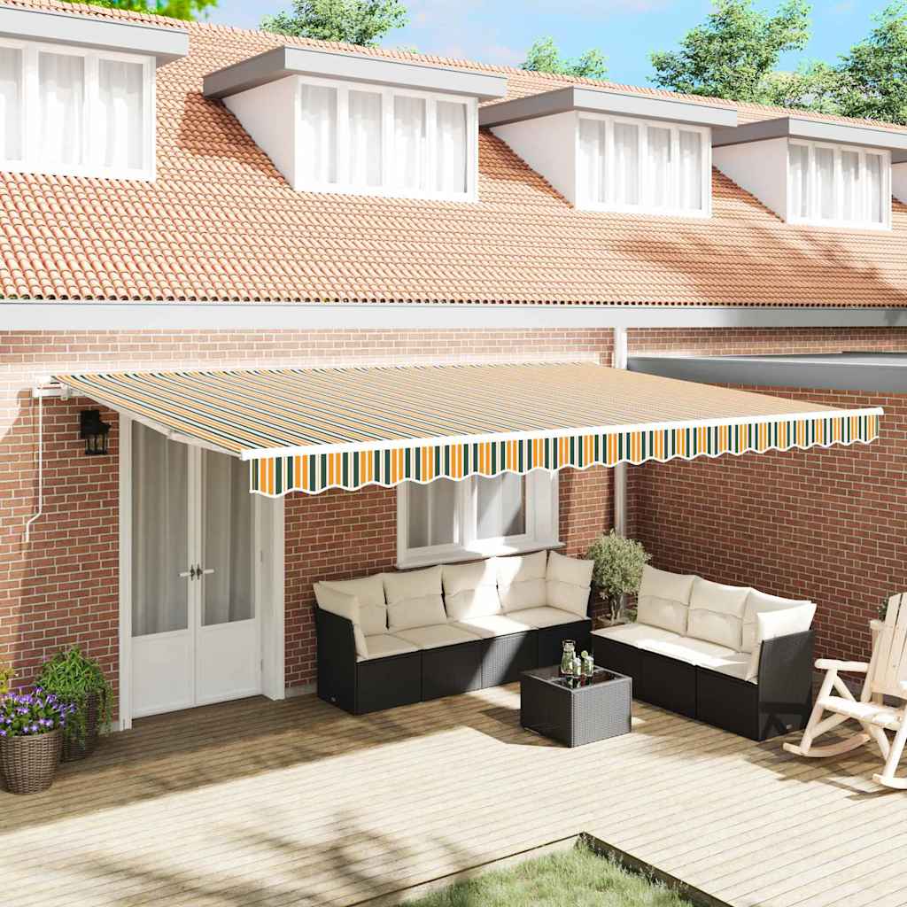 Povlačivi tende Šareni 500 × 350 cm Poliester i aluminij