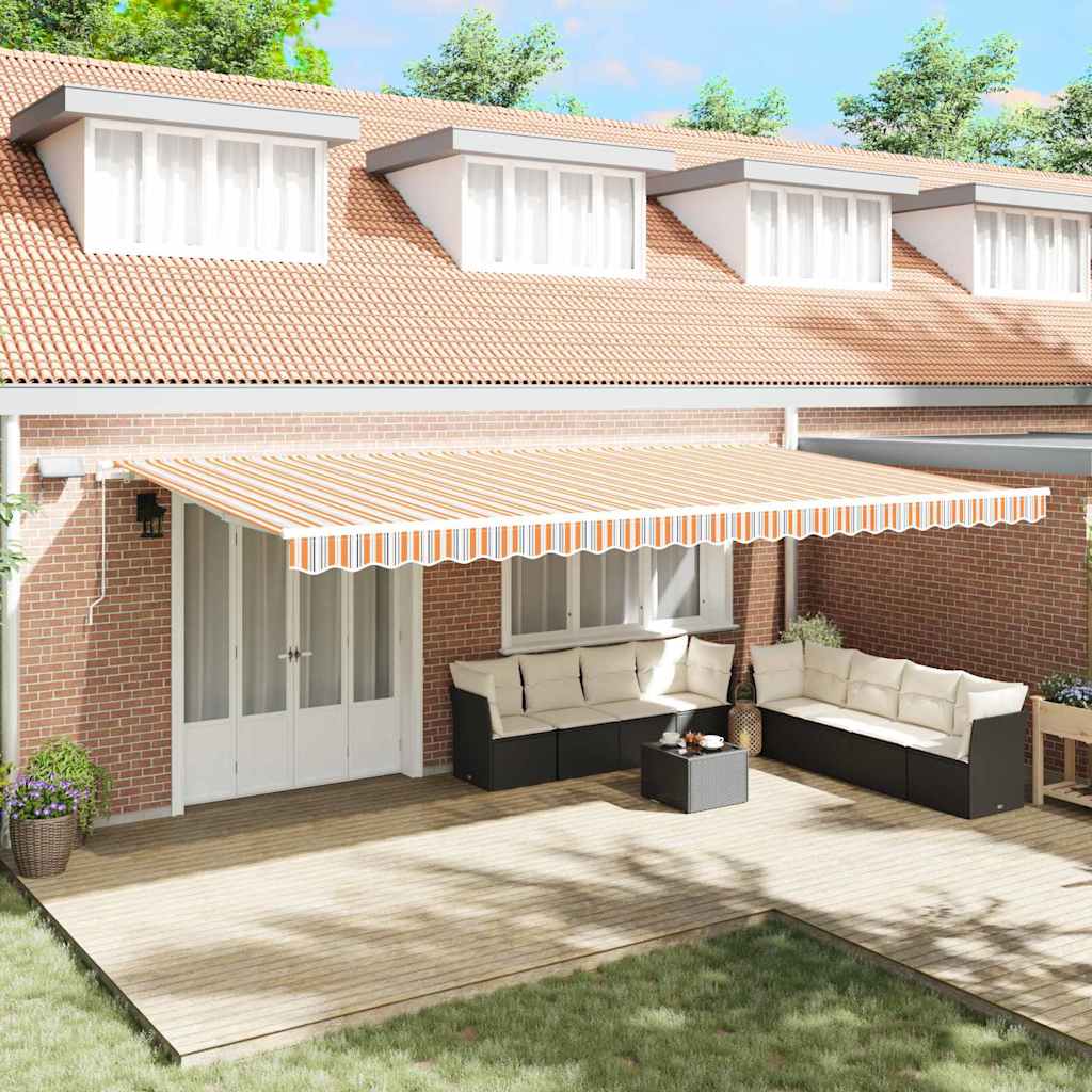 Povlačivi tende Šareni 600 × 300 cm Tkanina i Aluminij