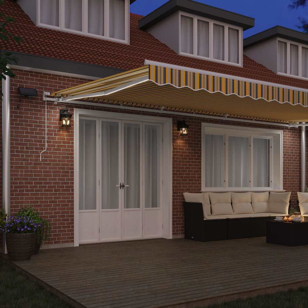 Povlačivi tende Šareni 600 × 300 cm Tkanina i Aluminij