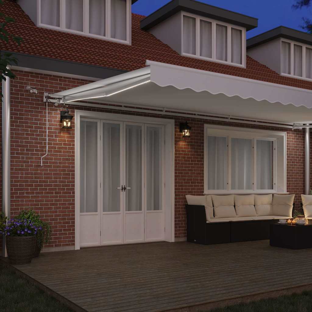 Skrovita tenda Bijelo 600 × 300 cm Poliester i metal