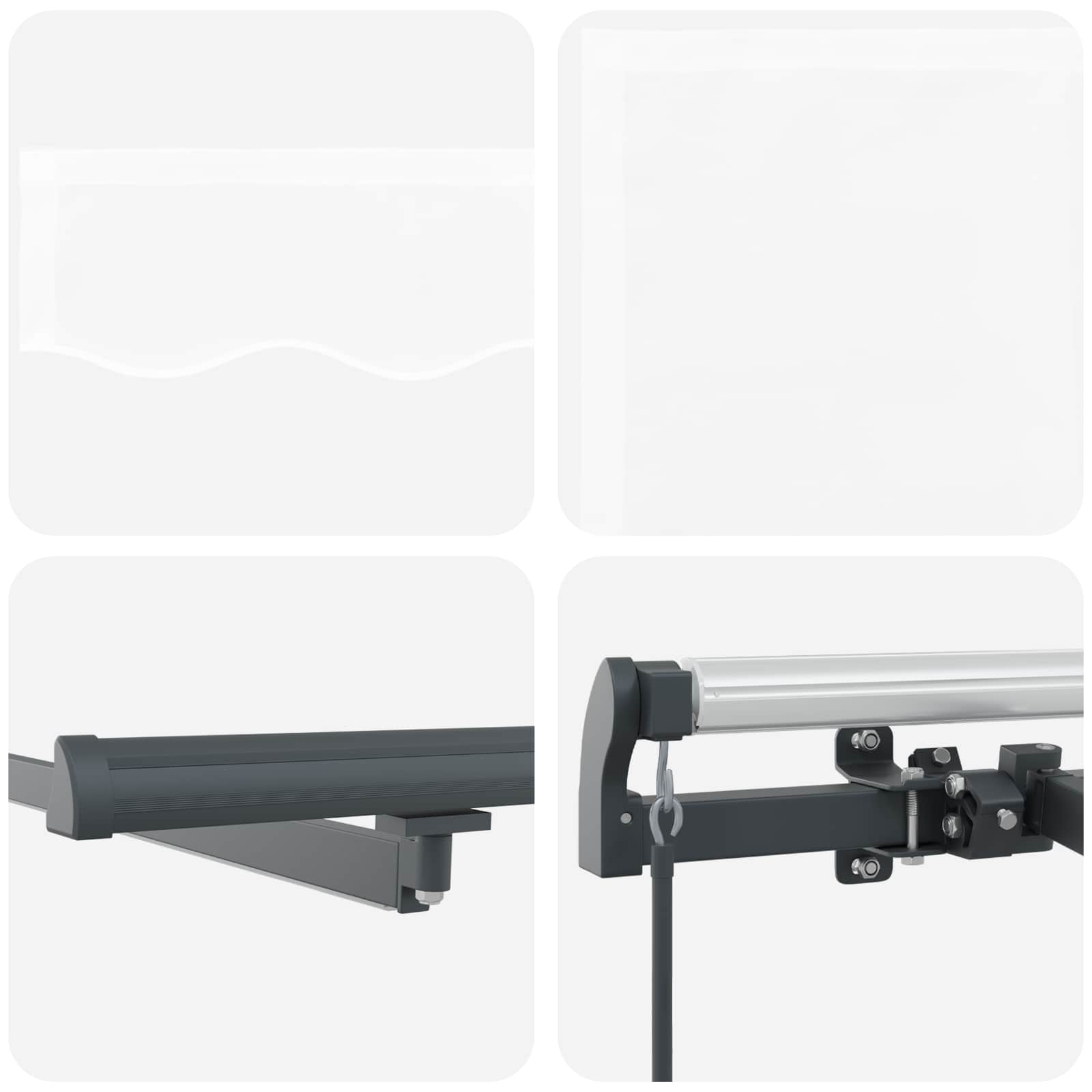 Povlačivi tende Bijela 600 × 300 cm Tkanina i Aluminij