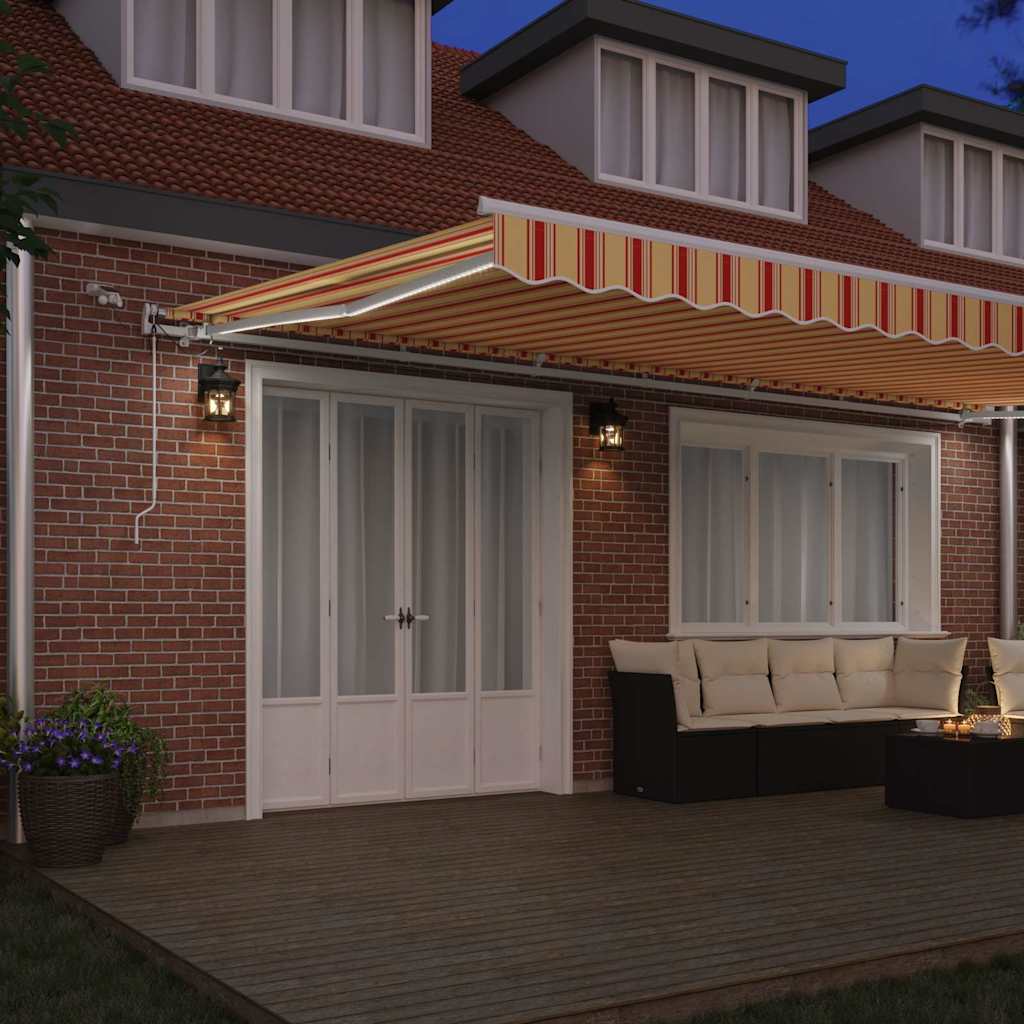 Skrovita tenda Žuta i narančasta 600 × 350 cm Poliester i metal