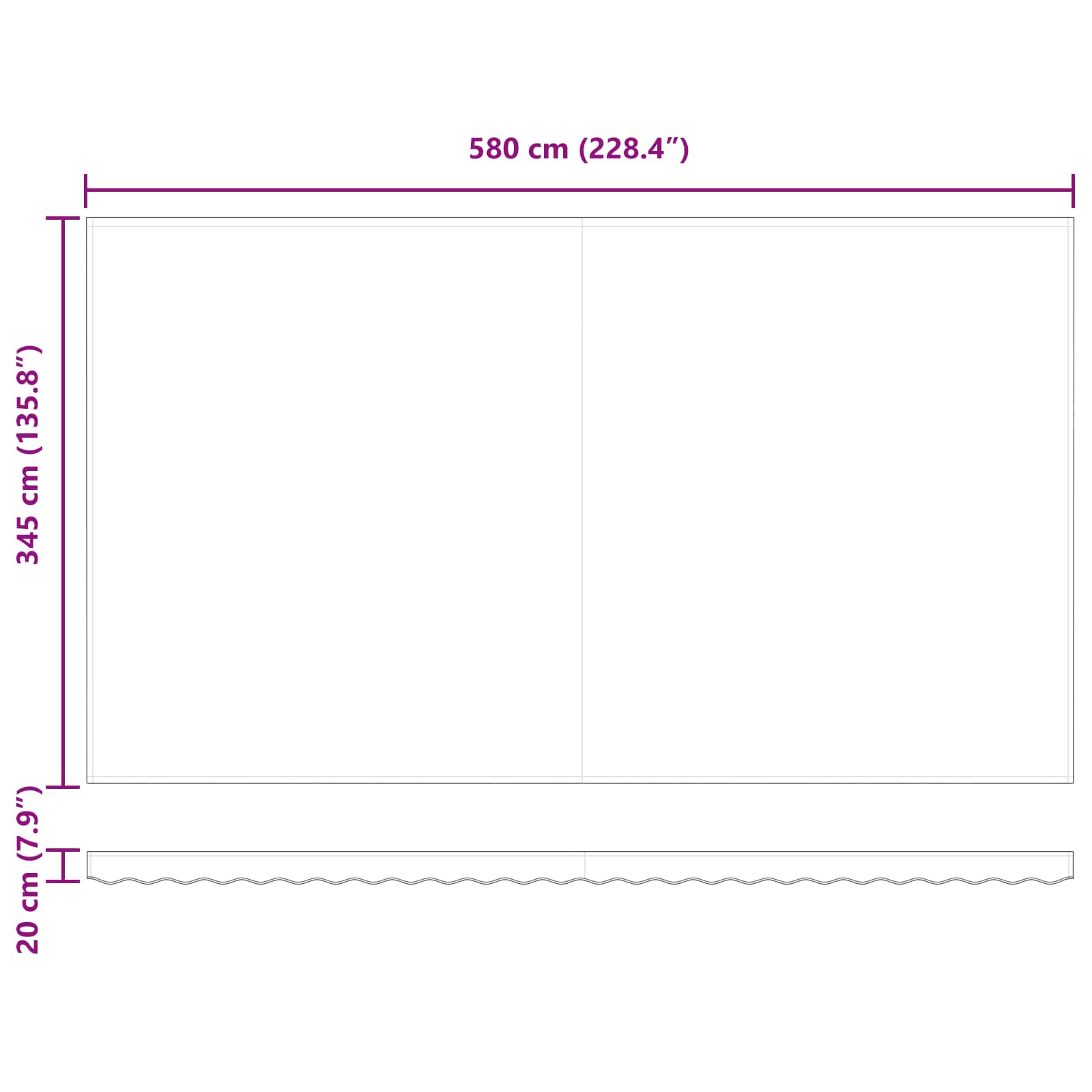 Skrovita tenda Žuta i narančasta 600 × 350 cm