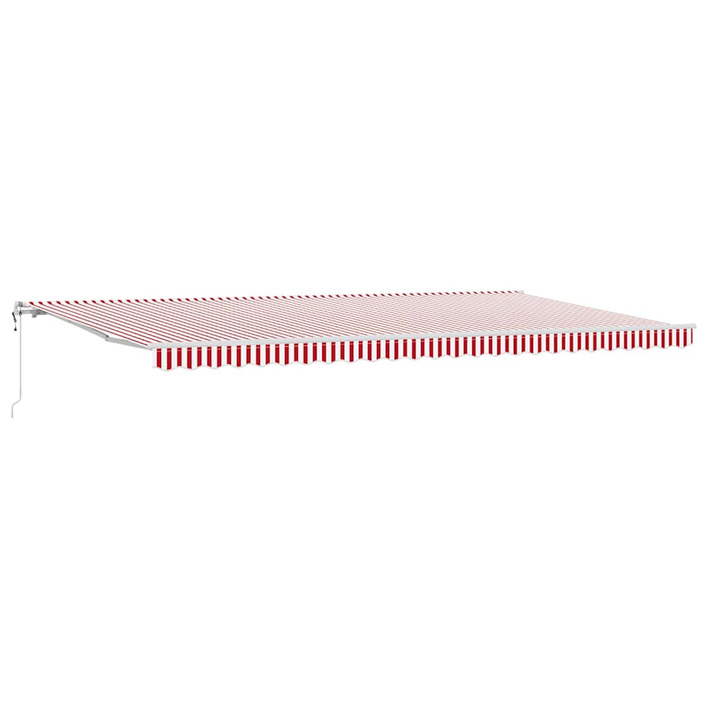 Povlačivi tende Crvena i bijela 600 × 350 cm Tkanina i Aluminij