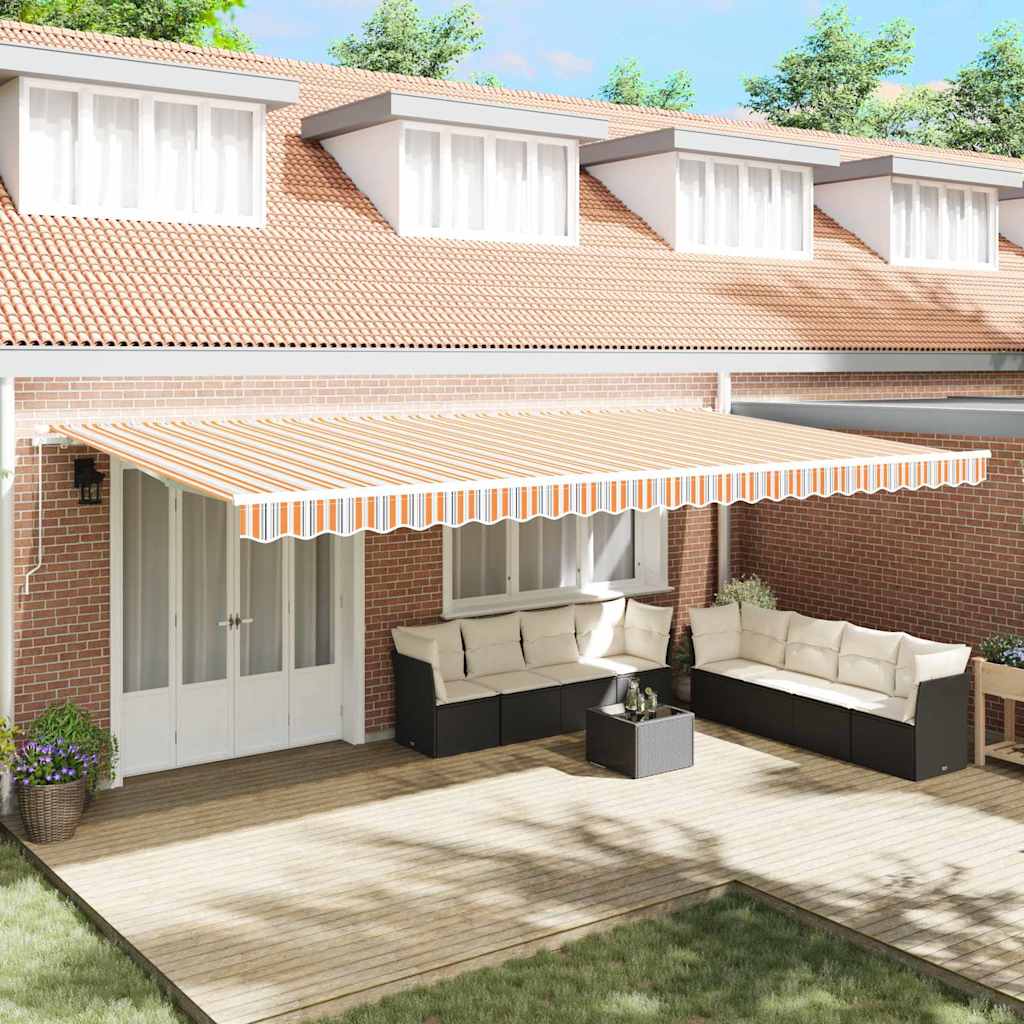 Povlačivi tende Šareni 600 × 350 cm Poliester i aluminij