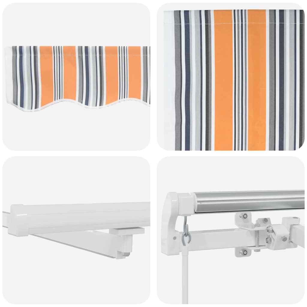 Povlačivi tende Šareni 600 × 350 cm Tkanina i Aluminij