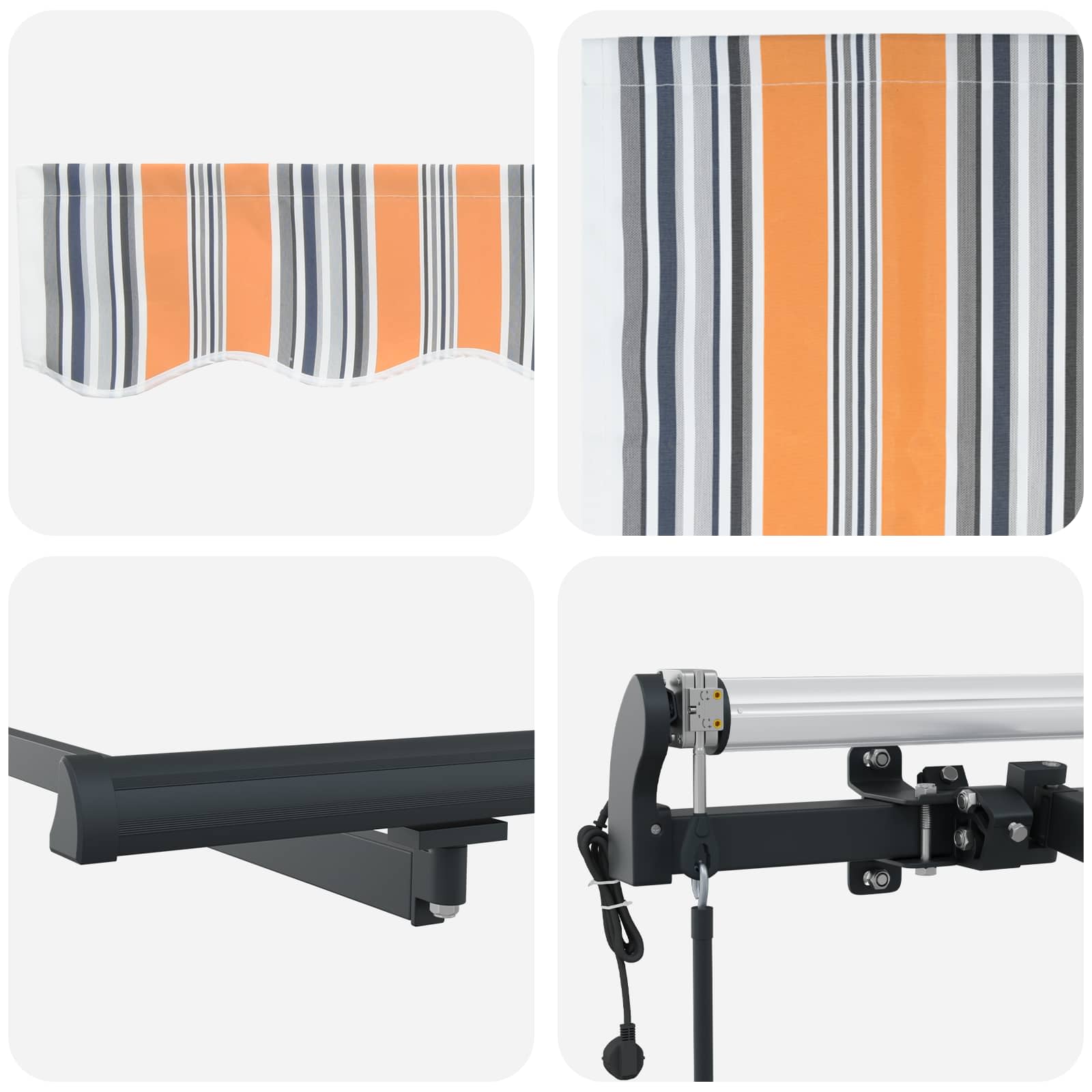 Povlačivi tende Šareni 600 × 350 cm Tkanina i Aluminij