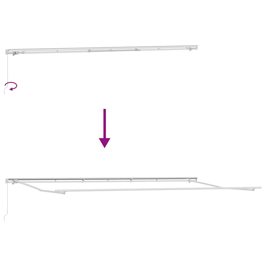 Povlačivi tende Bijela 600 × 350 cm Poliester i aluminij