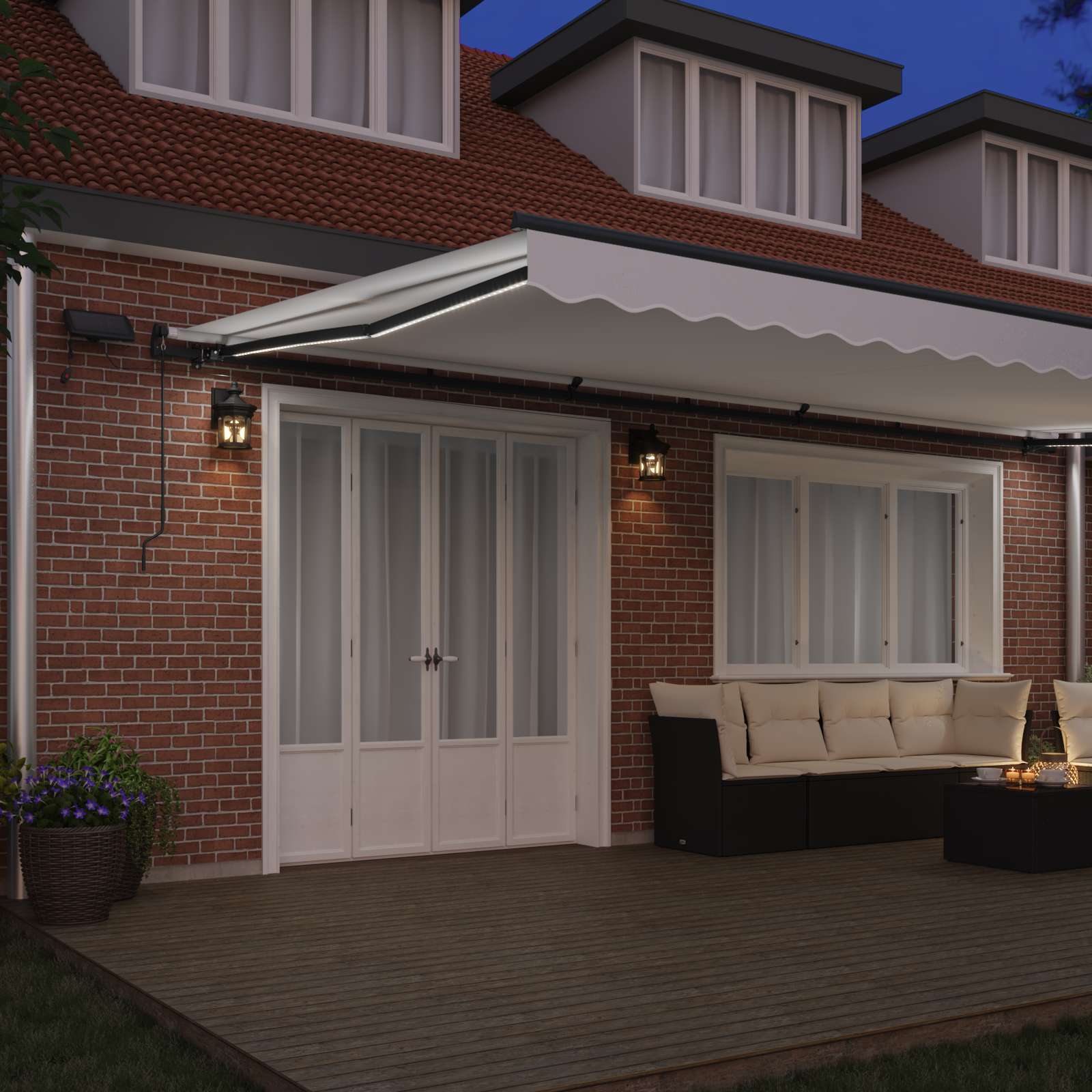 Povlačivi tende Bijela 600 × 350 cm Tkanina i Aluminij