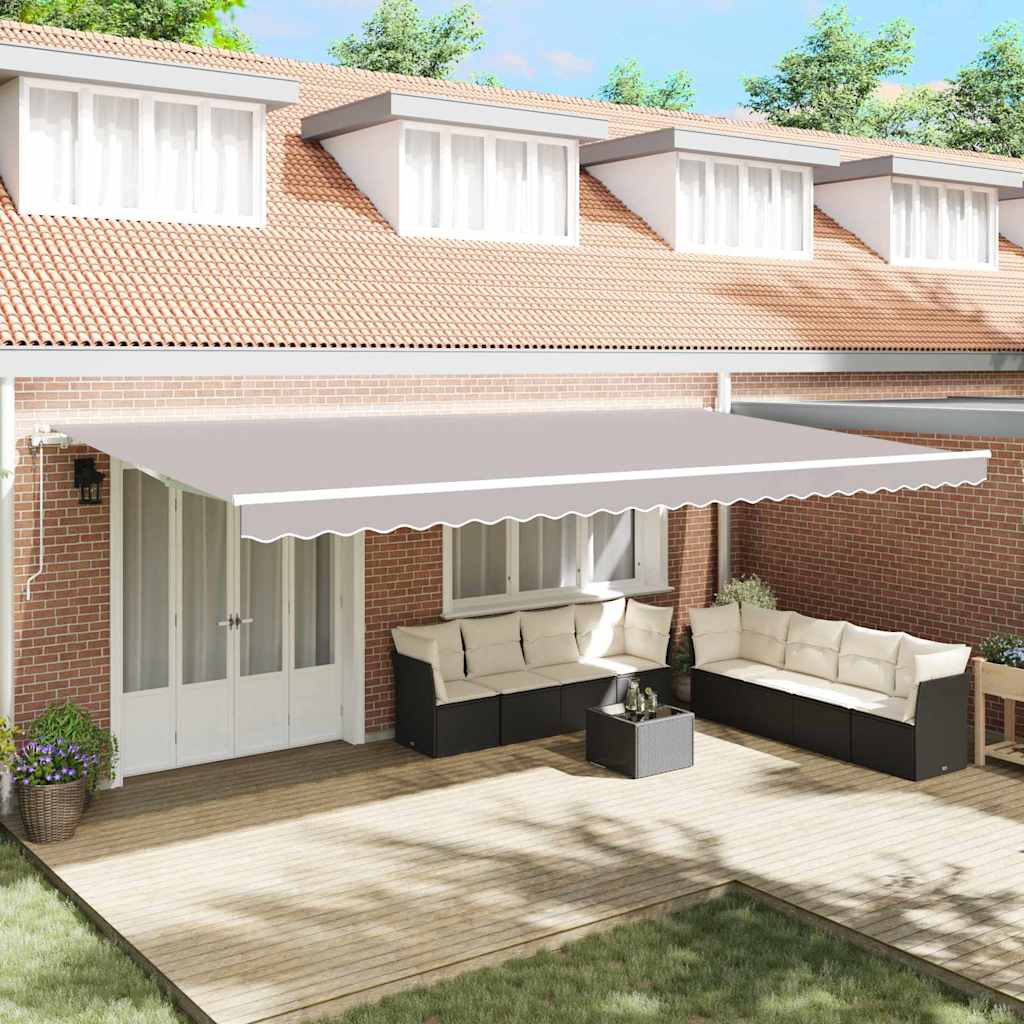 Povlačivi tende Svjetlosiva 600 × 350 cm Tkanina i Aluminij